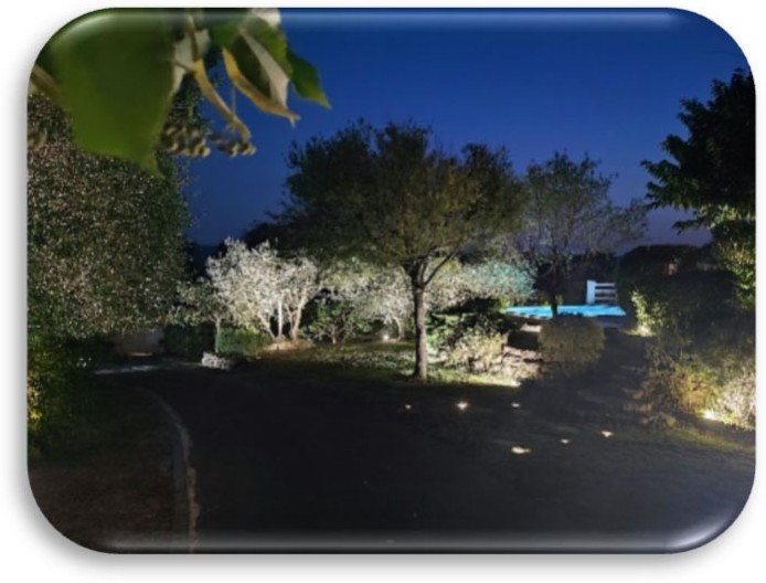 Éclairage extérieur et jardin de nuit, belle demeure, réalisation EGA